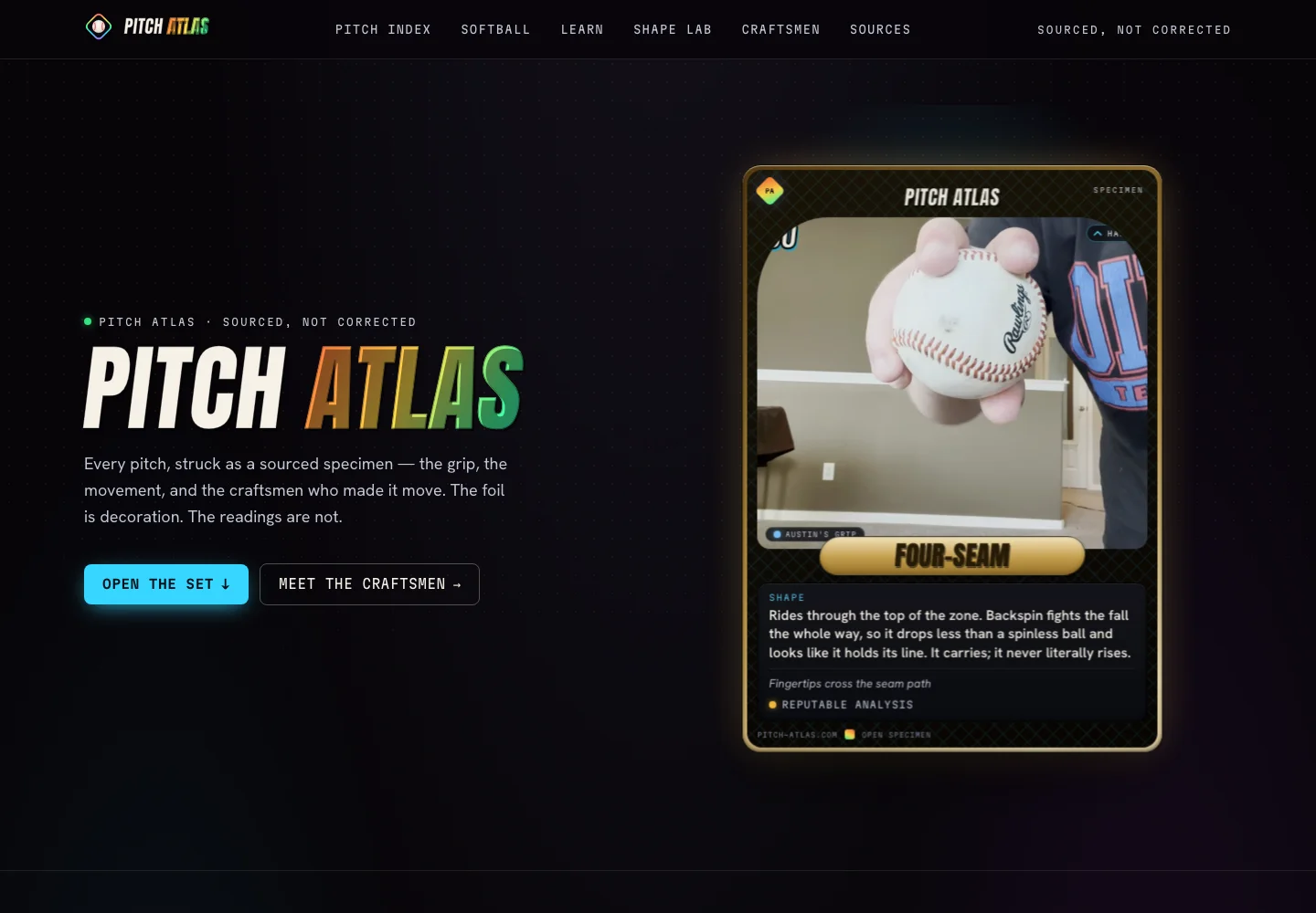 Current Pitch Atlas homepage